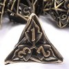 AUSTOR Metal DND Dice Set 7 Pieces Leaf DND Dice Hollow Polyhedral Dice D20 D12 D10 D% D8 D6 D4 Metal Dice with Metal Box for Dungeons & Dragons RPG Board Games (Antique Bronze)