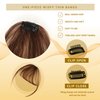 Clip in bangs for women, Dark brown bangs hair clip, Clip on bangs, Fake bangs, 100% real human hair, Faux bangs, Flequillos de cabello natural con clip, Clip on hair piece for women, Wispy bangs