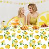 4 Pack Lemon Tablecloth Lemons Summer Party Tablecover Rectangle Lemons Table Cover 51 x 86 " Yellow Lemons Disposable for Lemon Theme Birthday Party Wedding Shower Supplies Lemon Table Decorations