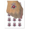 Cute Little Robot with a Heart Temporary Tattoo Water Resistant Fake Body Art Set Collection - 54 1" Tattoos (1 Sheet)