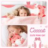 Long Cat Plush 5 Sizes, 120% Extra Filling Giant Plushness Body Pillow, Kawaii Cute Pink Cat Stuffed Animals Soft Stuffed, Extra-Long Pillow Cat Plushies Gift for Girls Kids 20"