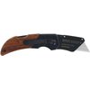 Husky 97211 Wood Handled Folding Sure-Grip Lock Back Utility Knife w/ 1 Disposable Blade Included