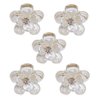 10 Pcs Clear Acrylic Flower Shaped Rhinestone Hair Claw Clips Small Jaw Clamp Hair Accessories for Girls Women