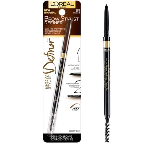 L’Oréal Paris Makeup Brow Stylist Definer Waterproof Eyebrow Pencil, Ultra-Fine Mechanical & Retractable Brow Pencil, Draws Tiny Brow Hairs & Fills in Sparse Areas & Gaps, Brunette, 0.003 oz.