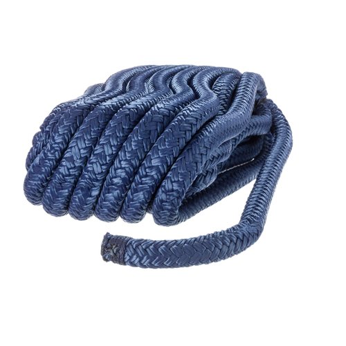 Seachoice Double-Braid Nylon Dock Line w/Eye Splice, Pre-Shrunk, Heat Stabilized, 1/2 in. X 25 Ft., Navy Blue