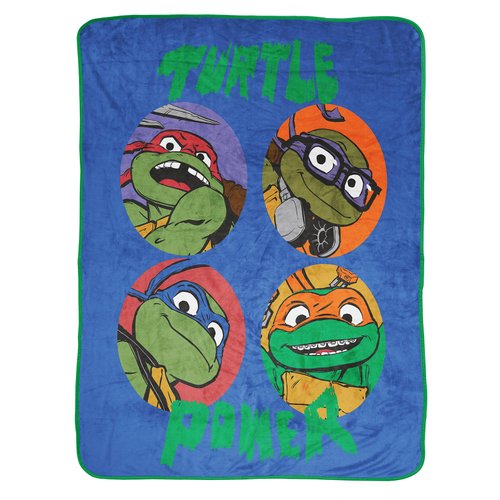 Jay Franco Nickelodeon Teenage Mutant Ninja Turtles Turtle Power Plush Throw Blanket - Measures 46 x 60 - Super Soft Fleece Kids Bedding