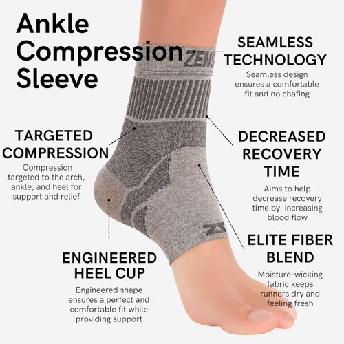 Zensah Ankle Support - Compression Ankle Brace - Great for Running, Soccer, Volleyball, Sports - Ankle Sleeve Helps Sprains, Tendonitis, Pain, Neon Pink, Medium