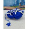 Articulated Cherry Blossom Dragon with Dragon Egg, 12" White and Blue Cherry Blossom Dragon, Home Decor Executive Desk Toys,Fidget Toys for Autism/ADHD D017-WB-BLU