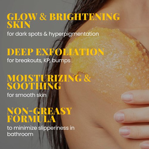 CHILLIHAER Turmeric Scrub For Dark Armpit Remover, Turmeric Body Scrub Exfoliator For Inner Thigh Dark Spots,Natural Glow Brightening Exfoliating Body Scrub,Cellulite Butt Sugar Scrub For Private Area