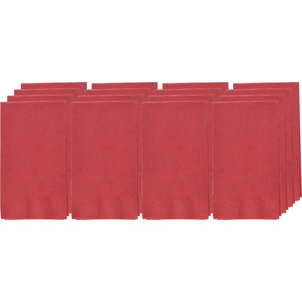 Amscan Party Perfect Vibrant 2-Ply Guest Towels (16 Piece), Apple Red, 8 x 4.5"