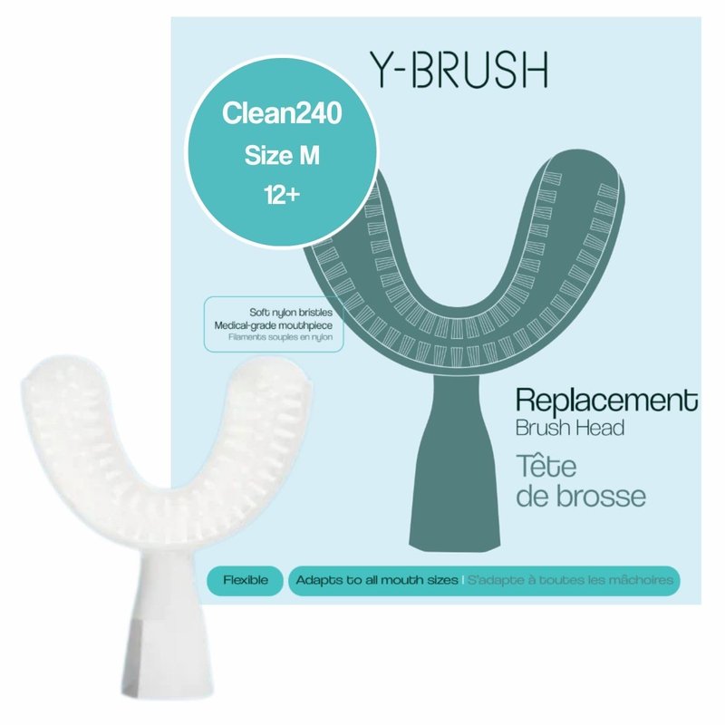 Y-Brush New Clean240 Brush Head (Replacement) - Adult 12+ (Brush Head for Ultra, Essential, DuoBr...