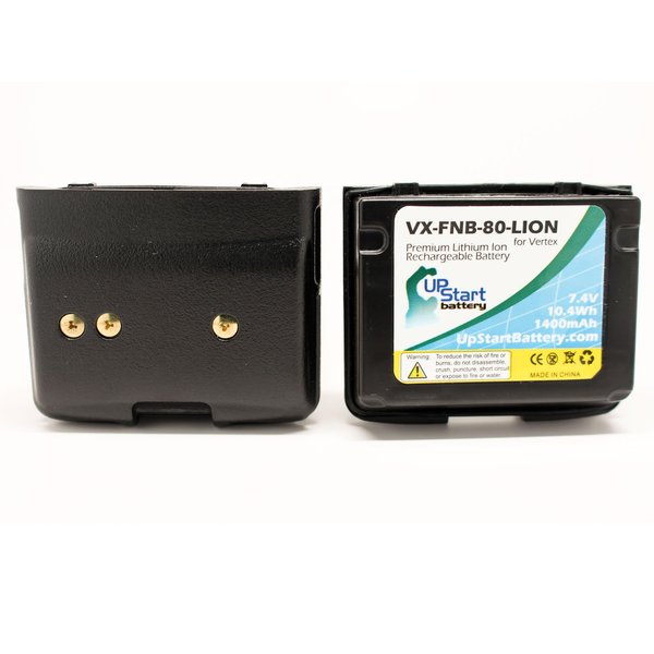 2 Pack Replacement for Yaesu VX-7R Battery - Compatible with Yaesu FNB-80Li Two-Way Radio Battery (1400mAh, 7.4V, Lithium-Ion)
