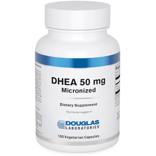 Douglas Laboratories DHEA 50 mg Capsules - Micronized - Supports Hormone Balance, Immunity, Brain, Bone Health & Metabolism* - Non-GMO - 100 Vegetarian Capsules