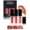 3 Colors Glitter Lip Oil Gloss Set, Hydrating Non-Sticky Lip Glow Oil Plumping Lip Gloss Long Lasting High Shine Shimmer Liquid Lipstick Tinted Lip Balm Lifter Gloss for Women Dry Lips Care -Set B