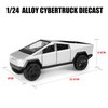 Cybertruck with Cyberquad Car Toy 1:24 Cyber Toy Trucks Sliver Cybertruck Metal Diecast with Lights Sounds Effects, Fun Toys Holiday Great Gifts Idea for Kids Boys