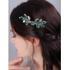 JWICOS Bridal Green Crystal Hair Comb Wedding Headpiece Prom Party Festival Hair Accessories for Women and Girls
