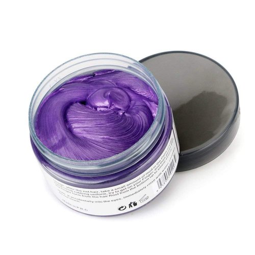 MOFAJANG Unisex Hair Wax Color Dye Styling Cream Mud, Natural Hairstyle Pomade, Washable Temporary,Party Cosplay (Purple)