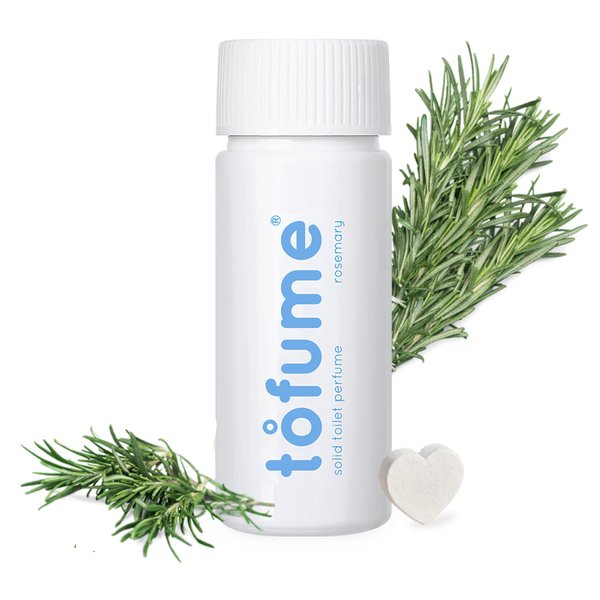 tofume Effervescent Bathroom Air Fresheners - Fresh Rosemary Fragrance - Toilet Deodorizer Tablets, Air Fresheners For Bathroom, Drop in Flushable Air Freshener Toilet Fresheners, 1 Pack