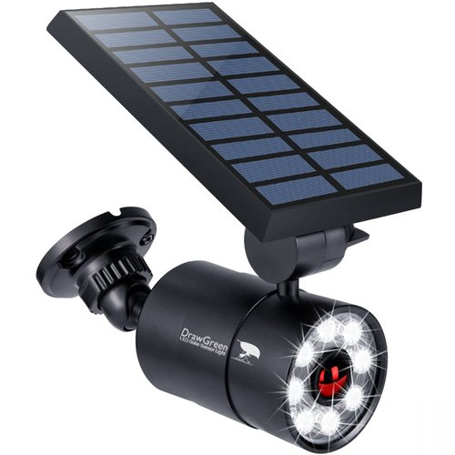 DrawGreen Solar Lights Outdoor Motion Sensor Aluminum,1400-Lumens 9W LED(130W Equi.) No Power Required Solar Flood Security Spot Lights for Camp Driveway Patio Path Garden