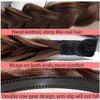 ADASTE Synthetic Hair Braided Hairband Headband Classic Pearls Plaited Hair Bands Messy Hair Stretchy Hair Accessories Fluffy Braids Wig Band for Women and Girls (Light Brown)