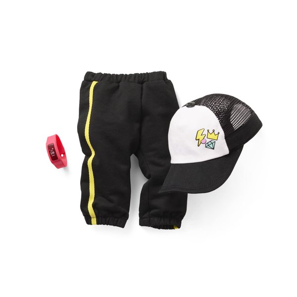 American Girl Truly Me 18-inch Doll Accessories Black Joggers, Baseball Cap, and Fitness-Style Watch, For Ages 6+