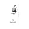 TOYANDONA Dollhouse Miniature Birdcage 1: 12 Metal Bird Cage Floor Stand Pretend Play Toy House Playset Set for Small Dollhouse Decoration Black