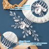 4.86 Inch Silver Teardrop Hair Comb, PAGOW Vintage Rhinestone Crystal Onyx Small Headpiece, Bridal Side Combs Handband Accessories For Women and Girls (4.86 x 2.56 inch)