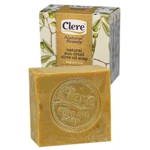 CLERE Natural Olive Oil Soap Bar – Handmade with 100% Natural Ingredients Gentle & Fragrance-Free, 200 Grams
