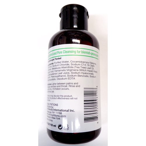 Skin Nutrition Botanical s - Tea Tree Oil + Salicylic Acid Balancing Face Wash 4oz (118ml), 4 Ounce (Pack of 1)