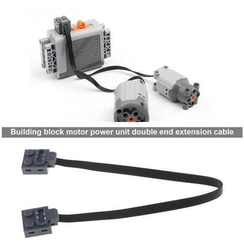 Micro Traders 2PCS Extension Cables Compatible with Lego 8870 Light Switch 8869 Technic Power Functions Extension Wire Cord Connector for Bricks Building Blocks Toy 25cm