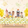 4 Pack Lemon Tablecloth Lemons Summer Party Tablecover Rectangle Lemons Table Cover 51 x 86 " Yellow Lemons Disposable for Lemon Theme Birthday Party Wedding Shower Supplies Lemon Table Decorations