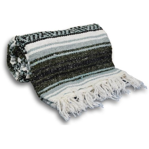 YogaAccessories Traditional Mexican Yoga Blanket - Gray