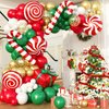 139PCS Christmas Balloon Garland Kit, Red Dark Green White and Metallic Gold Xmas Balloon Arch Set with Candy Cane Gift Box Foil Balloons for New Year Decor Holiday Birthday Party Decorations Supplies