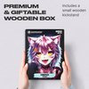 UNIDRAGON Original Wooden Puzzles for Adults - Pop Art Neko Chan 250 Pieces (32 x 23 cm), Beautiful Gift Box, Unique Shape Best Gift for Adults and Children