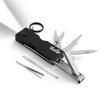 OUTU Keychain Nail Clipper Multitool, 8 in 1 EDC Utility Tool with Nail Clipper, Scissors, Tweezers, Gifts for Him Men Husband Dad Boyfriend (Black)