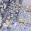 1PCS Summer Nail Art Stickers 5D Embossed Seashell Nail Stickers Cute Nail Decals Marine Ocean Starfish Nail Art Design Decals for Nail Art Summer Designs Self Adhesive Nail Art Supplies Accessories