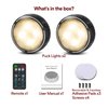 LED Puck Lights with Remote Control, Battery Operated Wireless Closet Lights, Under Cabinet Lights Stick on Tap Light Push Lights, Color Changing Under Counter Lights for Kitchen, 2 Pack - Black
