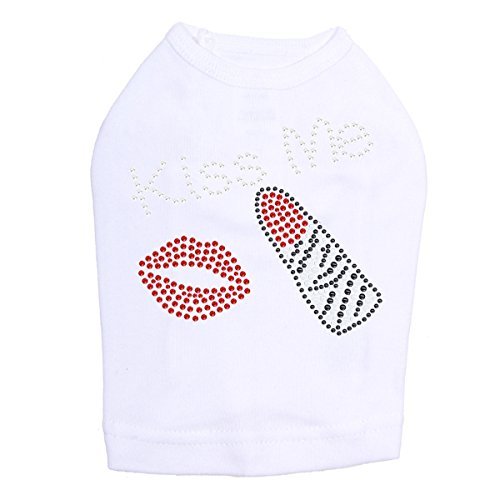 Kiss Me (Lips and Lipstick) Dog Shirt 4XL WHITE