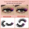 FEITA Colored Lashes 20mm Strip False Eyelashes Kit with Color Fluffy 8D Thick Volume Lash Tint Curly Rainbow Fake Eye Lashes 7 Pairs Multi Pack