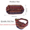 CAKURE Boho Wide Headbands African Head Wraps Stretchy Hairbands Stripe Turban Head Bands for Women and Girls Pack of 3 (Set2)