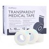 LotFancy Transparent Medical Tape, 12 Rolls Adhesive Clear Hypoallergenic Surgical Tape, PE First Aid Tape for Wound, Bandage, 1inch x 10Yards, Sensitive Skin, Latex Free