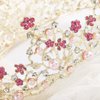 Fairyu Pearl Wedding Tiaras and Crown Bride Pink Flower Tiaras Baroque Wedding Tiara Hair Accessories for Women