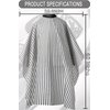 Borogo Professional Waterproof Hair Styling Cape Nylon Haircuting Salon Cape Gown Hair Salon with Snap Closure - 50" x 60" White Stripes
