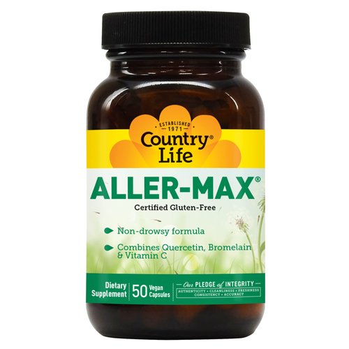 Country Life Aller-Max with Quercetin, Bromelain and Vitamin C Vegetarian Capsules, 50 Count, Cer...