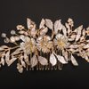 BERYUAN Wedding Bridal Rhinestone Pearls Hair Comb Silver Gold Flowers Leaves Wedding Hair Comb Bridal Hair Clips Flowers Wedding Hairpiece for Brides Bridesmaid (gold)