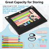 Forvencer Pencil Pouch for 3 Ring Binder, Binder Pencil Case with Smooth Zipper, Clear Window Pencil Case for Binder, Big Capacity 3 Ring Binder Pencil Bag with 3 Reinforced Grommets, Pink
