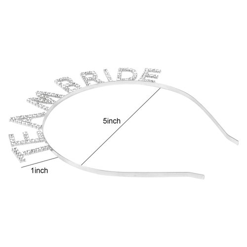 BAHABY Silver Team Bride Headband Bachelorette Party Decorations Rhinestone Bridesmaid Headbands for Bridal Shower, Bachelorette Party, Wedding