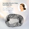 Coloryoung 24 Count Black Invisible Elastic Edge Thicker Mesh Hair Nets for Women Hair Bun Food Service Ballet