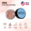Mommy Makeup Waterproof Cream Eyeshadow | Any Wear Creme in Anna (A Matte Warm Rosy Beige) for Eyes, Cheeks & Lips | Ultimate Multi-tasking Cream to Powder Eye Shadow