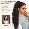ORSUNCER Claw Long Wavy Ponytail Extension Black Brown 30" Curly Pony Tail Clip in Hair Extensions for Women Fluffy Natural Looking Synthetic Hairpiece for Daily Use